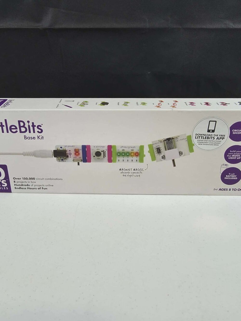 LITTLE BITS BASE KIT LEARNING STEM 10 BITS MODULES WITH MANUAL NEW